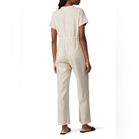 Line + Dot Pascal Jumpsuit Cream Orange Striped Size Small - Picture 3 of 16